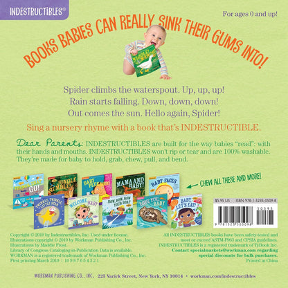 Indestructibles: The Itsy Bitsy Spider: Chew Proof · Rip Proof · Nontoxic · 100% Washable (Book for Babies, Newborn Books, Safe to Chew)