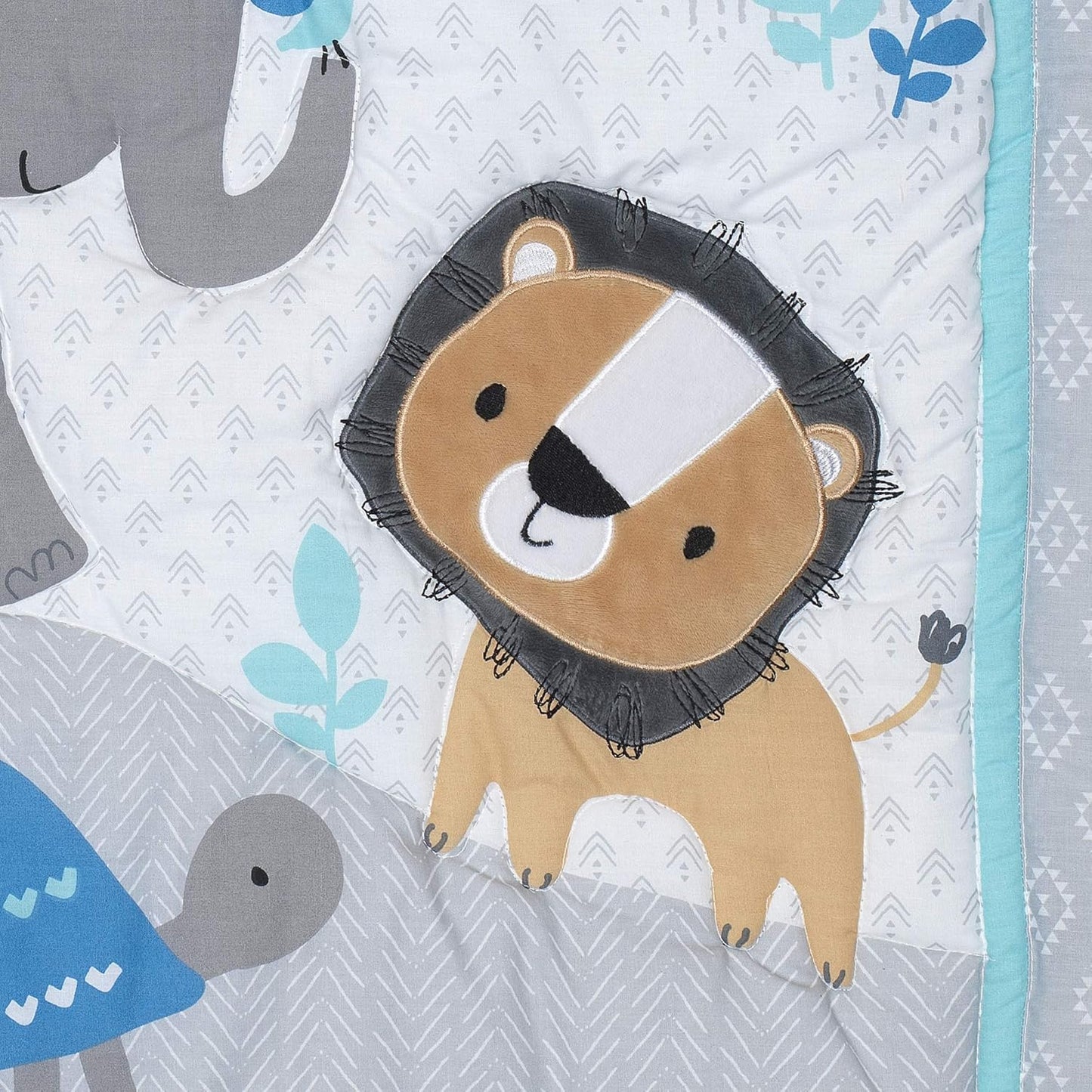 Bedtime Originals Jungle Fun 3-Piece Crib Bedding Set, Blue/Gray(Pack of 1)