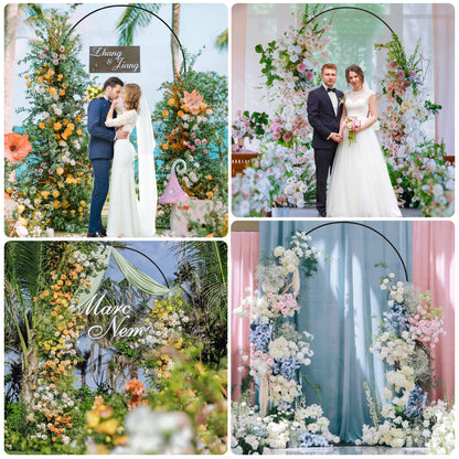 Wokceer 7.2 FT Wedding Arch Backdrop Stand, Gold Metal Arch Backdrop Stand for Wedding Ceremony Birthday Party Bridal Baby Shower Photo Booth Garden Floral Balloon Arches Decoration