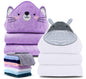 Cute Castle 2 Pack Hooded Baby Towel Rayon Made from Bamboo and 8 Washcloths - Lovely Elephant, Happy Bird