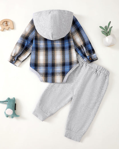 Renotemy Newborn Baby Boy Clothes Infant Boy Outfits Baby Hoodie Romper Fall Winter 0 3 6 9 12 18 Months Baby Clothes for Boy