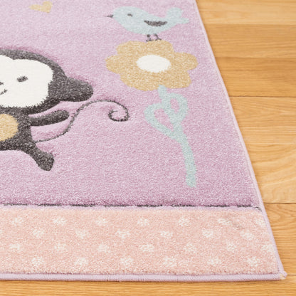 SAFAVIEH Carousel Kids Collection Accent Rug - 4' x 6', Ivory, Animal Design, Non-Shedding & Easy Care, Ideal for High Traffic Areas for Boys & Girls in Playroom, Nursery, Bedroom (CRK120A)