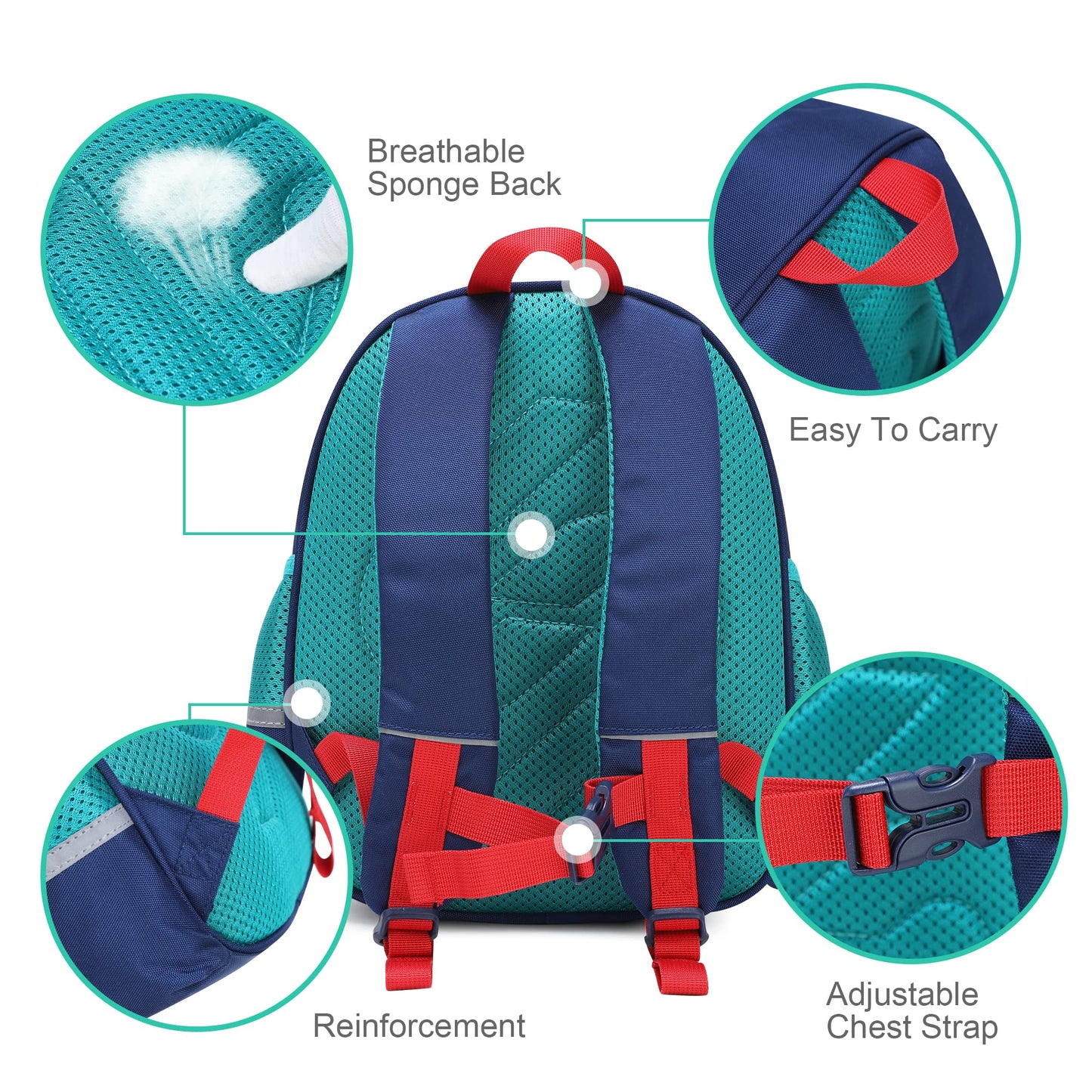 Toddler Backpack for 1-3 Year Old Girls & Boys Waterproof 3D Animal Cartoon Rabbit Design Kids Travel Backpack Lightweight Preschool Daycare Bag with Adjustable Straps(Little White Rabbit)