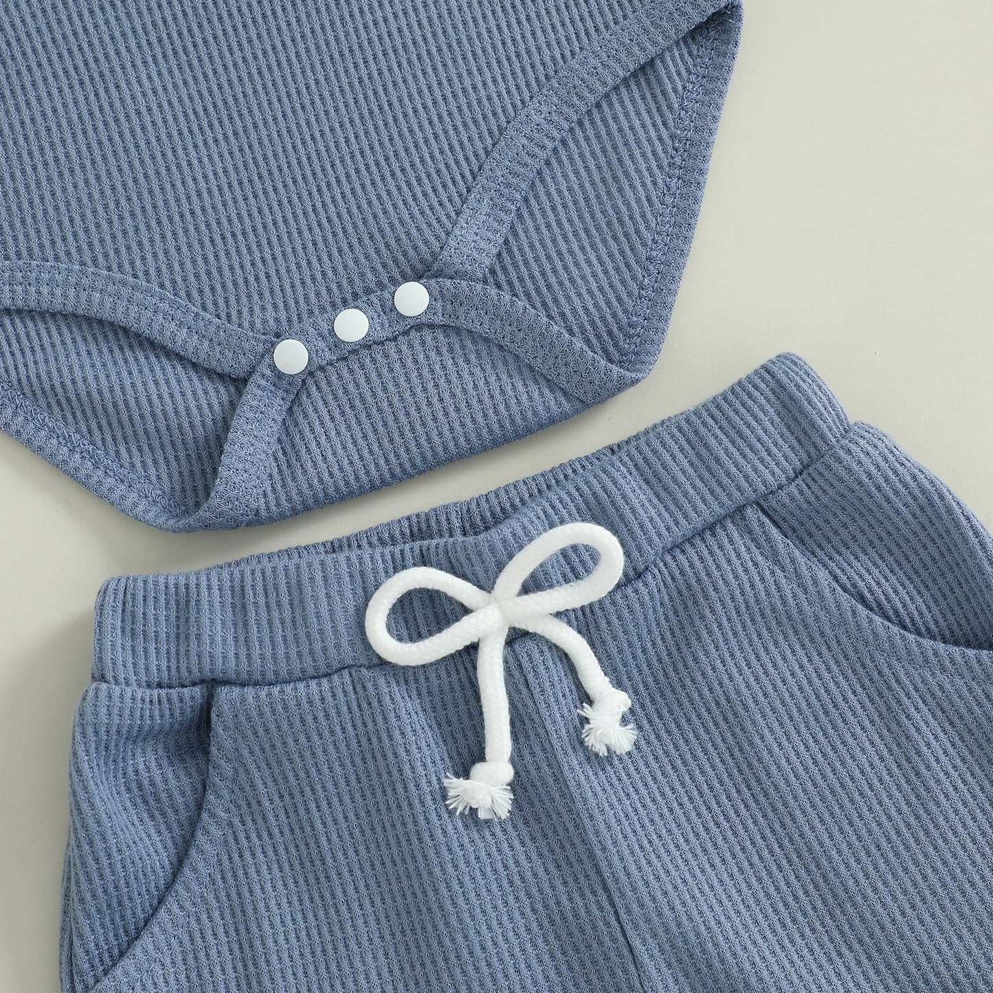 MERSARIPHY Newborn Baby Boy Summer Clothes Mama's Boy Little Dude Short Sleeve Romper Shorts Set Infant Waffle Knit Outfit
