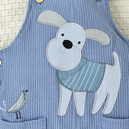 Baby Boy Clothes Infant Summer Outfits Short Sleeve Striped Romper Cute Cartoon Dog Overall Pants Set 2pcs 0-18 Months