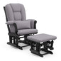 Storkcraft Tuscany Custom Glider and Ottoman with Free Lumbar Pillow (White/Slate Gray Swirl) - Cleanable Upholstered Comfort Rocking Nursery Chair with Ottoman