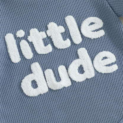 MERSARIPHY Newborn Baby Boy Summer Clothes Mama's Boy Little Dude Short Sleeve Romper Shorts Set Infant Waffle Knit Outfit