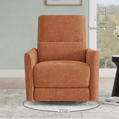 CHITA Power Recliner Chair Swivel Glider, FSC Certified Upholstered Living Room Nursery Reclining Sofa Chair with Lumbar Support, Linen
