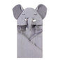 Hudson Baby Unisex Baby Cotton Animal Face Hooded Towel, Pretty Elephant, One Size
