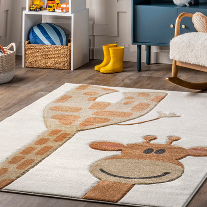nuLOOM Anabell Giraffe Kids Area Rug, 4x6, Beige