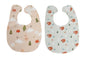 Pearhead Silicone Bib Set of 2, You're a Peach & Light Yellow Waterproof Bibs with Food Catcher, Adjustable Fit, Dishwasher Safe, Unisex Toddler Bib Set