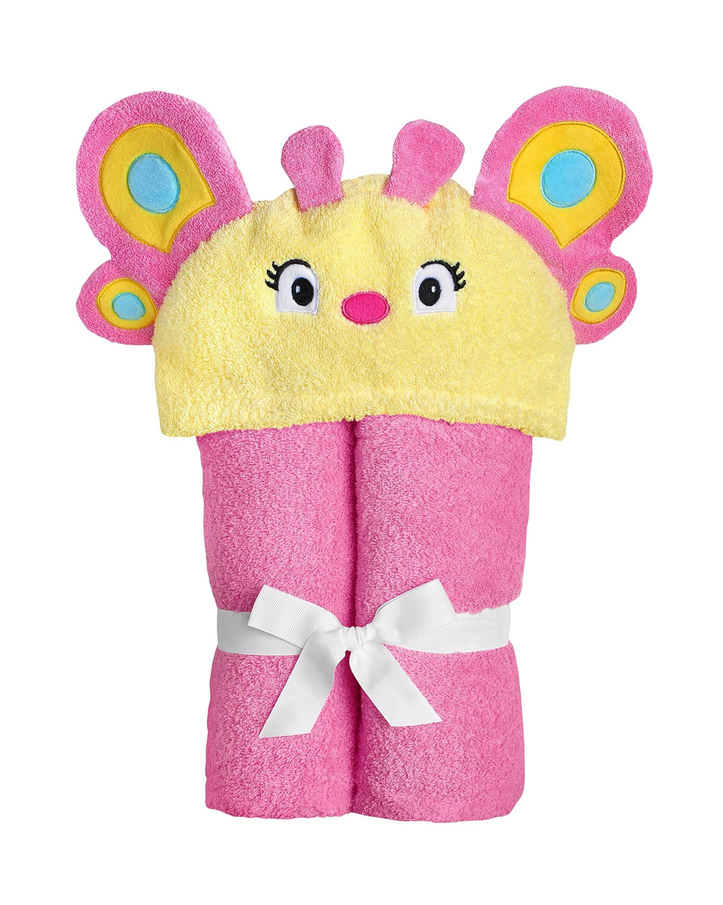 Hooded Baby Towel for Kids 2-8 | Large 100% Cotton Baby Towel for Girls | Cute Flower Bath Towels for Babies and Toddlers with Pink Petals