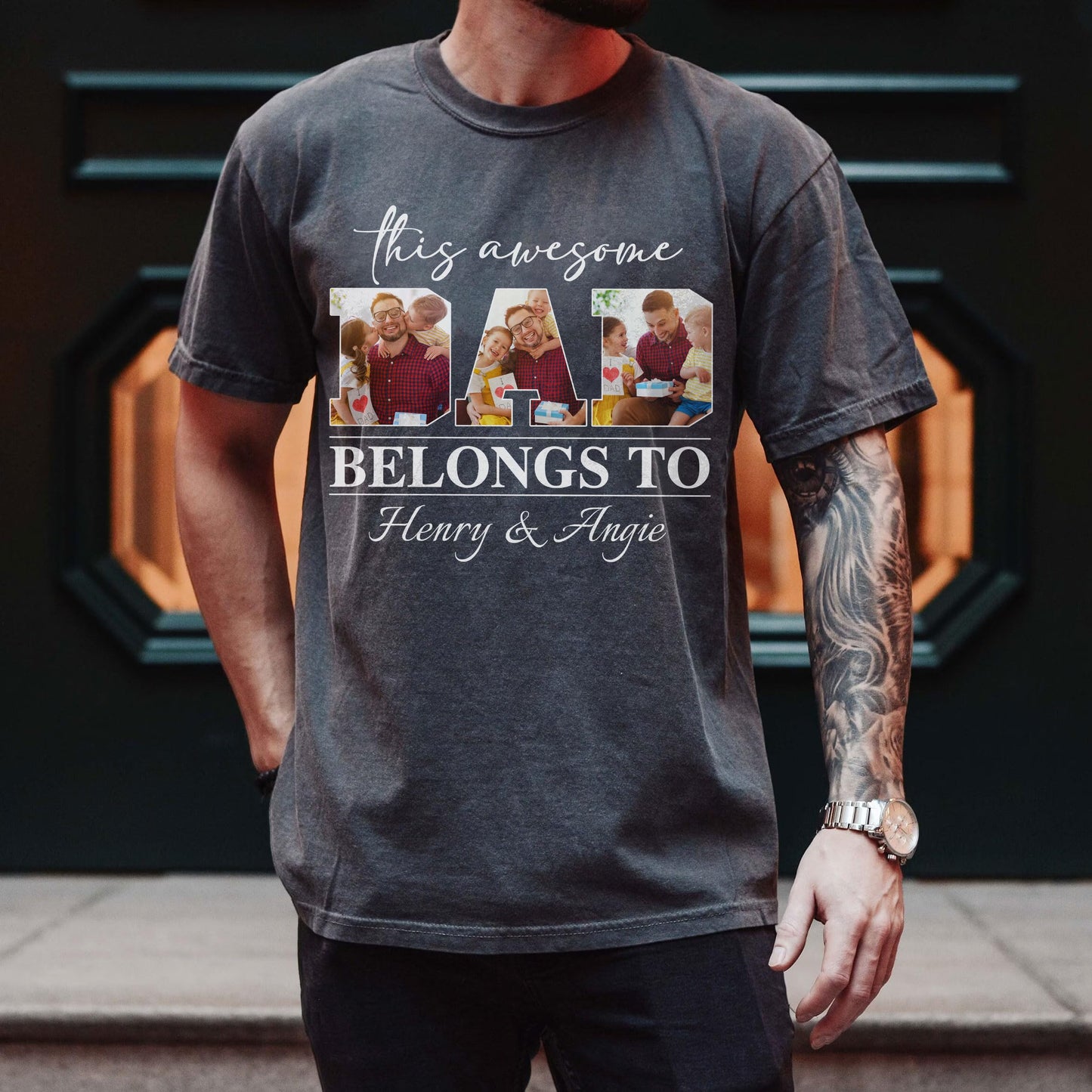 Personalized Fathers Day Shirts for Dad, Grandpa Shirt with Grandkids Names, Gifts for Dad Hunting Fishing
