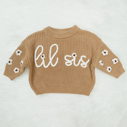 Big Sis Lil Sis Sweater - Big Sister Little Sister Matching Outfits Baby Girl Knit Sweater Fall Clothes