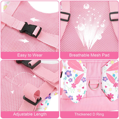 Accmor 3 in 1 Toddler Harness Leashes + Anti Lost Wrist Link, Kids Harness Children Leash for Girls, Child Anti Lost Leash Baby Cute Harness Belt Strap Hold Kids Close While Walking
