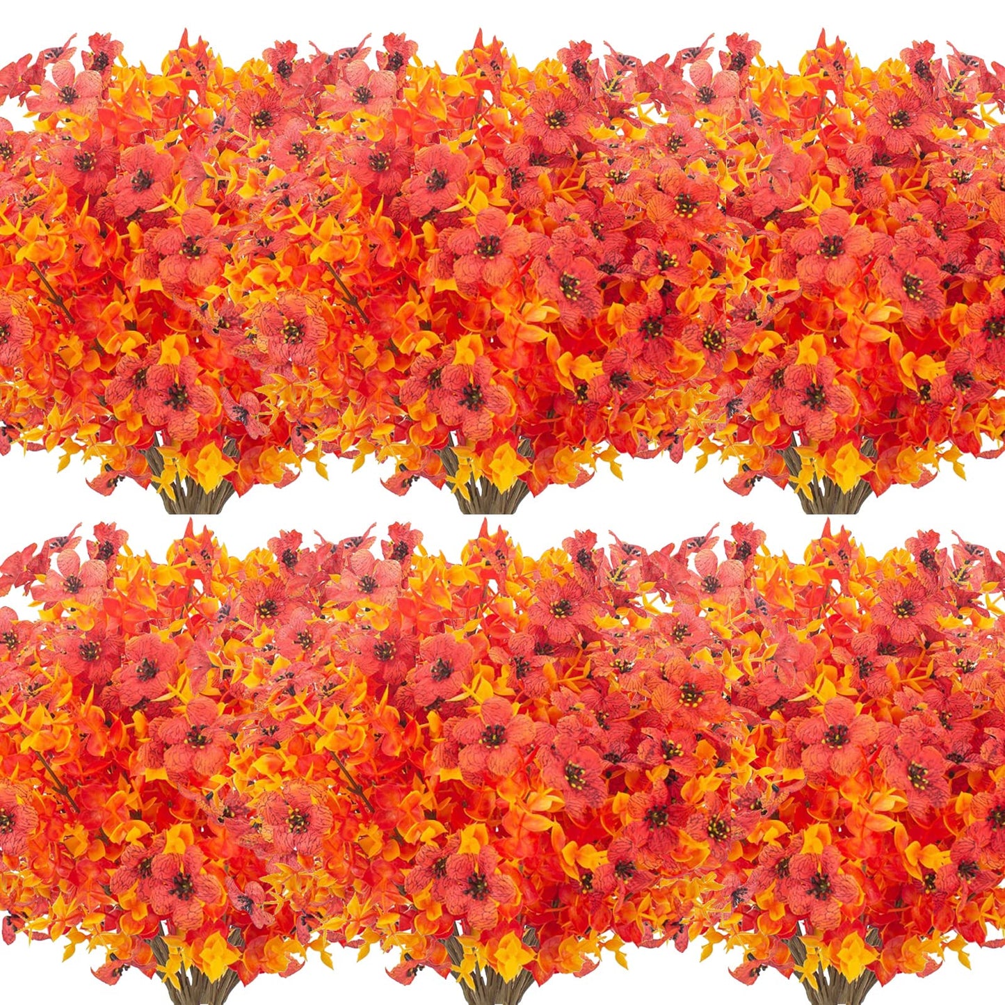 12 Bundles Artificial Flowers Outdoor UV Resistant Fake Plastic Plants Indoor Outside Hanging Plants Garden Porch Window Box Home Wedding Farmhouse Festive Shrub Decor (Pink)