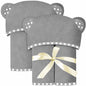 Set of 2 Hooded Baby Towels – White and Grey – Luxurious, Large and Super Absorbent – 30 x 30 Inch – Soft and Suitable for Infants, Toddlers and Kids – 400 GSM