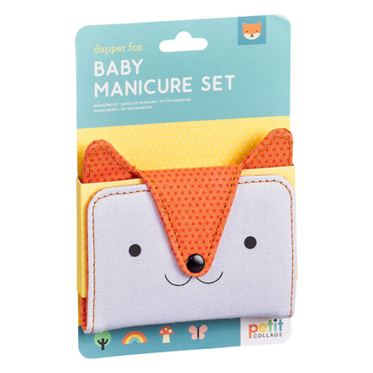 Petit Collage Baby Nail Kit – Includes Baby Nail Clippers, Scissors, and Nail File – Includes a Fox-Shaped Pouch Measures 7” x 4.5” x 0.25” – Ideal for On-The Go
