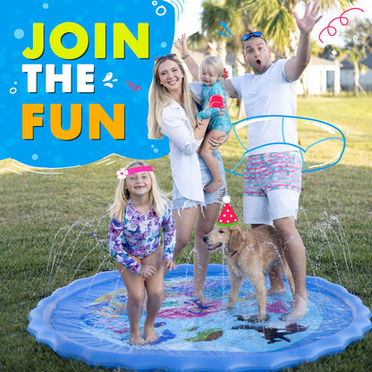 SplashEZ 3-in-1 Splash Pad, Sprinkler for Kids & Baby Pool for Learning – Toddler Sprinkler Pool, 60’’ Outside Water Toys – “from A to Z” Outdoor Play Mat for Babies & Toddlers