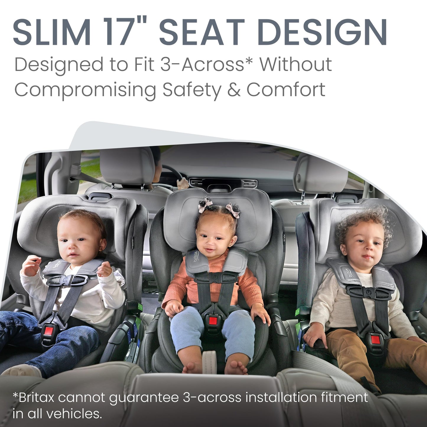 Britax Poplar S Convertible Car Seat, 2-in-1 Car Seat with Slim 17-Inch Design, ClickTight Technology, Arctic Onyx