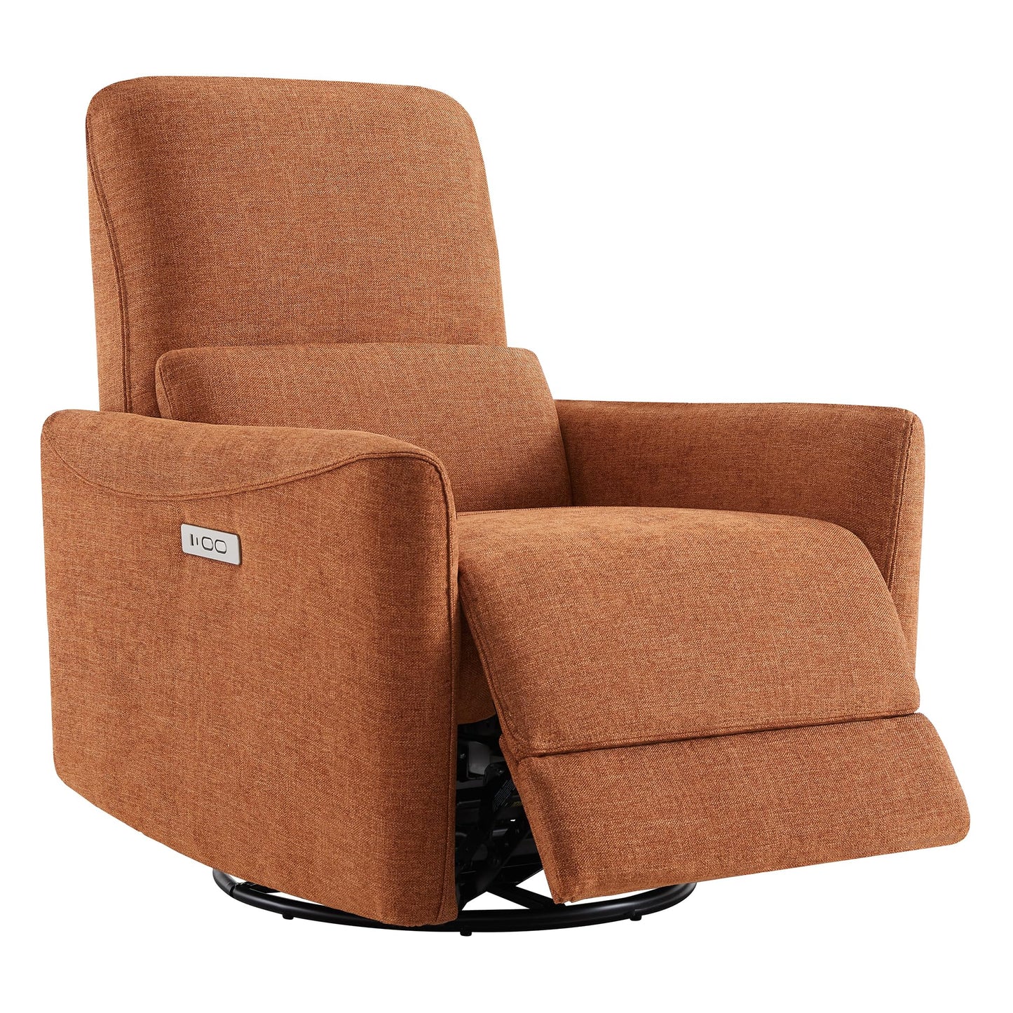 CHITA Power Recliner Chair Swivel Glider, FSC Certified Upholstered Living Room Nursery Reclining Sofa Chair with Lumbar Support, Linen