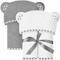 Set of 2 Hooded Baby Towels – White and Grey – Luxurious, Large and Super Absorbent – 30 x 30 Inch – Soft and Suitable for Infants, Toddlers and Kids – 400 GSM