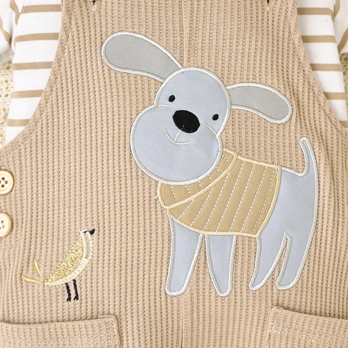 Baby Boy Clothes Infant Summer Outfits Short Sleeve Striped Romper Cute Cartoon Dog Overall Pants Set 2pcs 0-18 Months