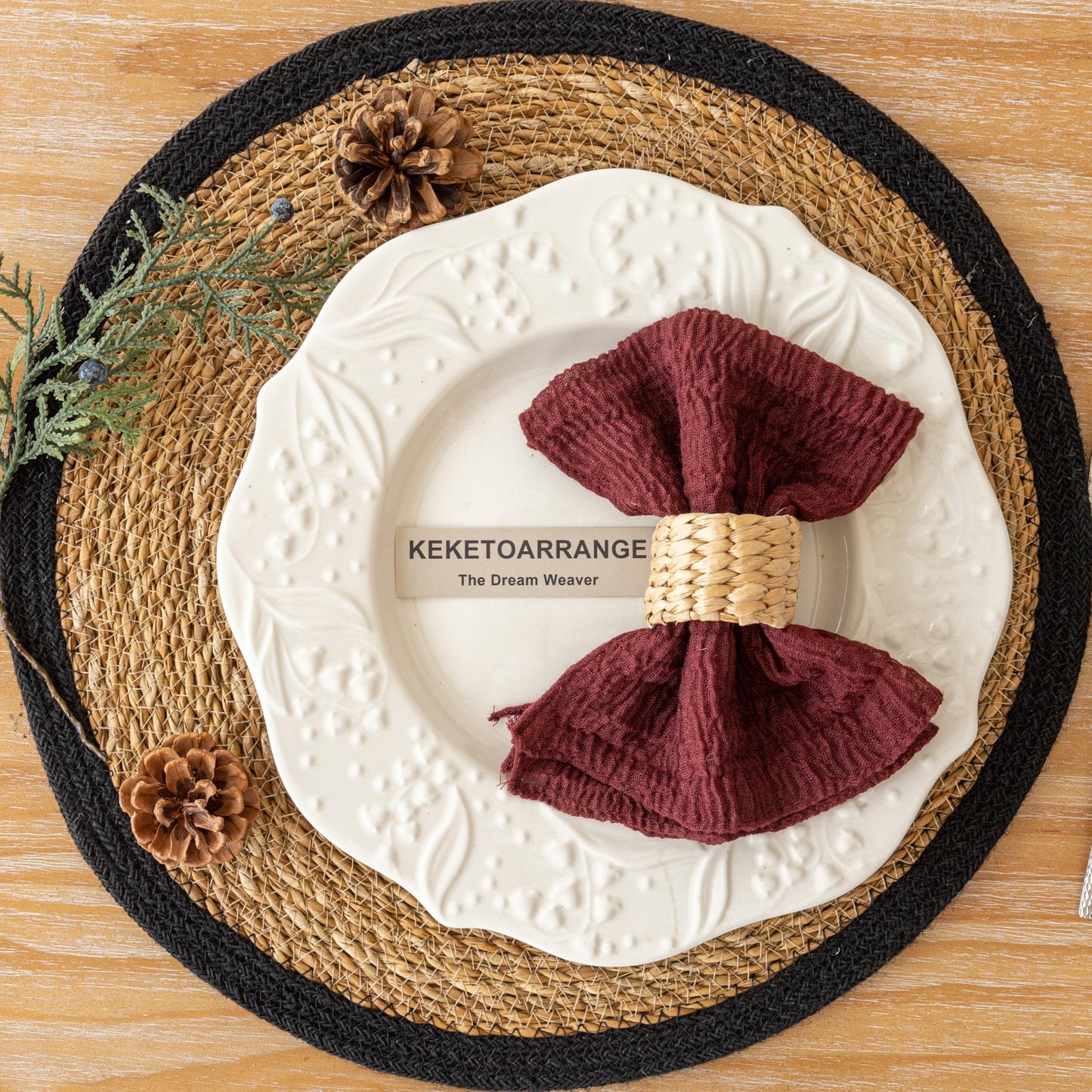 Cheesecloth Napkins 17x17 Inches Spring Cloth Handmade Washable Reusable for Mothers Day Lunch Dinner Wedding Baby Bridal Shower Party Rustic Boho Decorations Bulk Set of 6 Pink