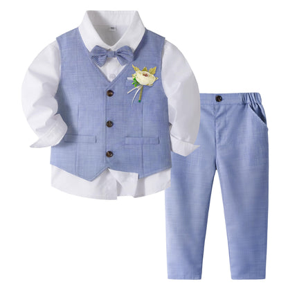 Volunboy Baby Boys Formal Wedding Ring Bearer Outfits Toddler Gentleman Bowtie Vest Guest Suits Dress Shirt Pants Set