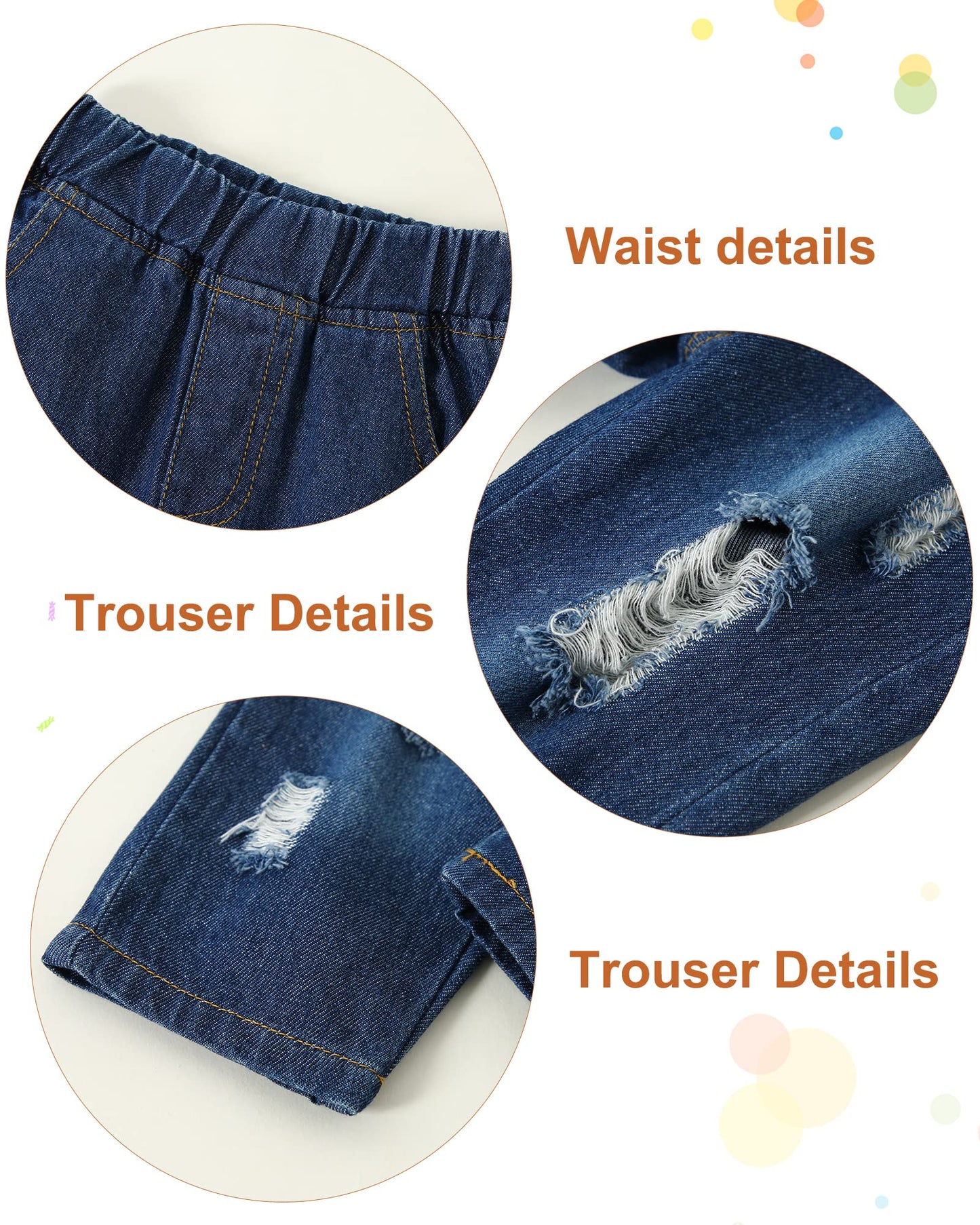 WESIDOM Baby Boy Clothes, Long Sleeve Printing Hoodie With Jeans Pants Outfits Set