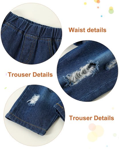 WESIDOM Baby Boy Clothes, Long Sleeve Printing Hoodie With Jeans Pants Outfits Set