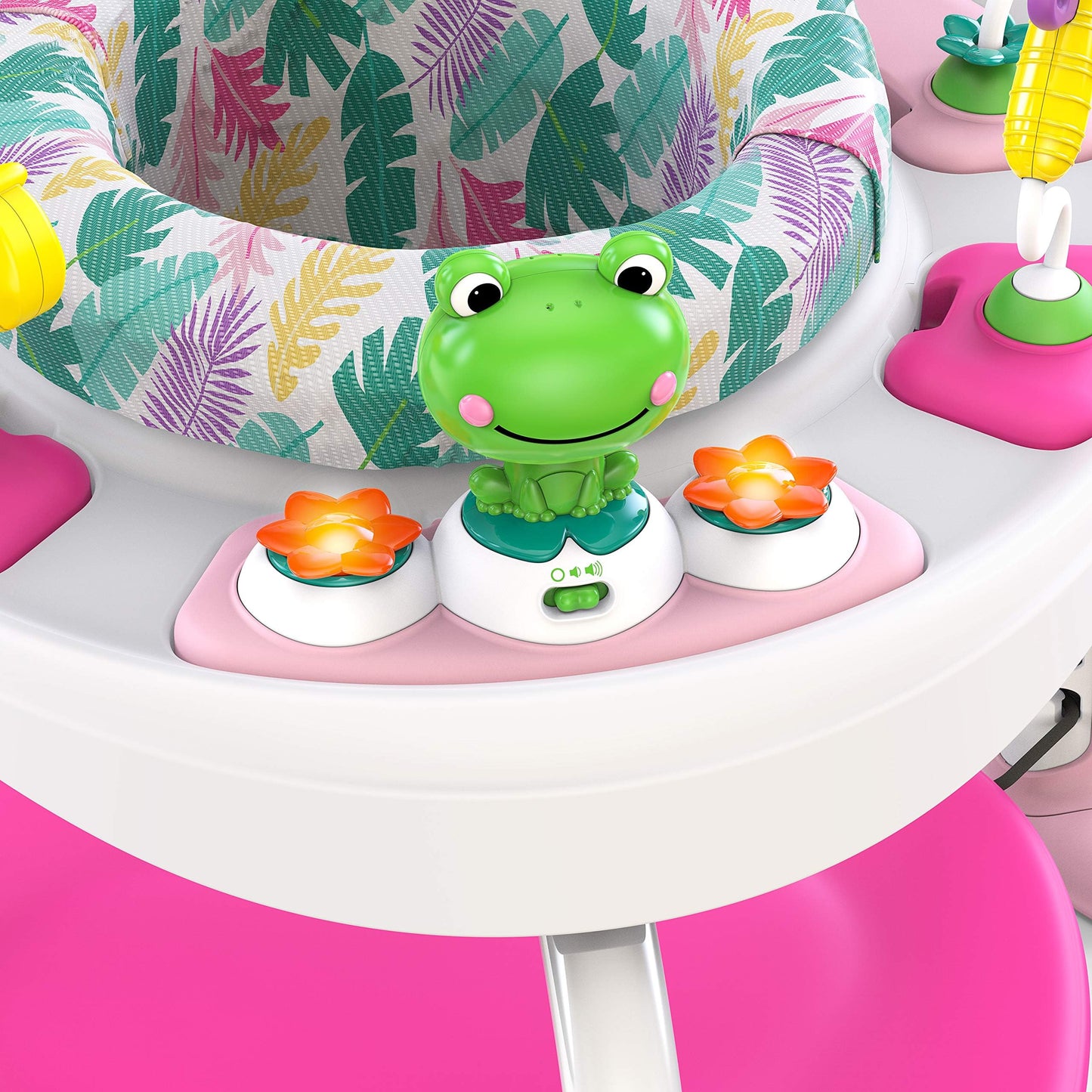 Bright Starts Bounce Bounce Baby 2-in-1 Activity Center Jumper & Table - Playful Pond (Green), 6 Months+
