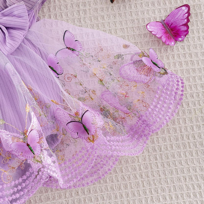 Baby Girl Clothes Newborn Summer Outfits Butterflies Embroidery Tulle Ruffle Sleeveless Infant Romper 0-18 Months