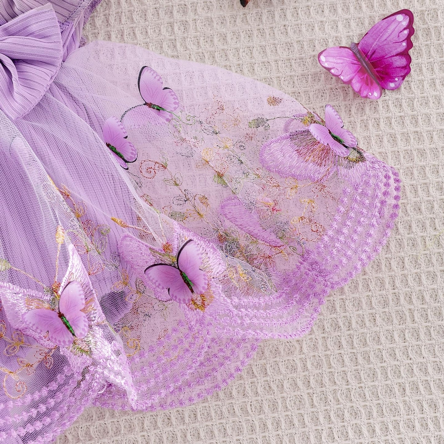 Baby Girl Clothes Newborn Summer Outfits Butterflies Embroidery Tulle Ruffle Sleeveless Infant Romper 0-18 Months