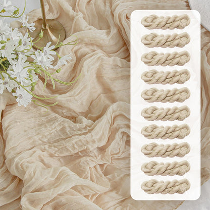 FEXIA Beige Cheesecloth Table Runner 35x120 Inches Ivory Gauze Rustic Boho Spring Easter Table Runner for Engagement Party Decorations Bridal Shower Wedding Party First Communion Centerpiece