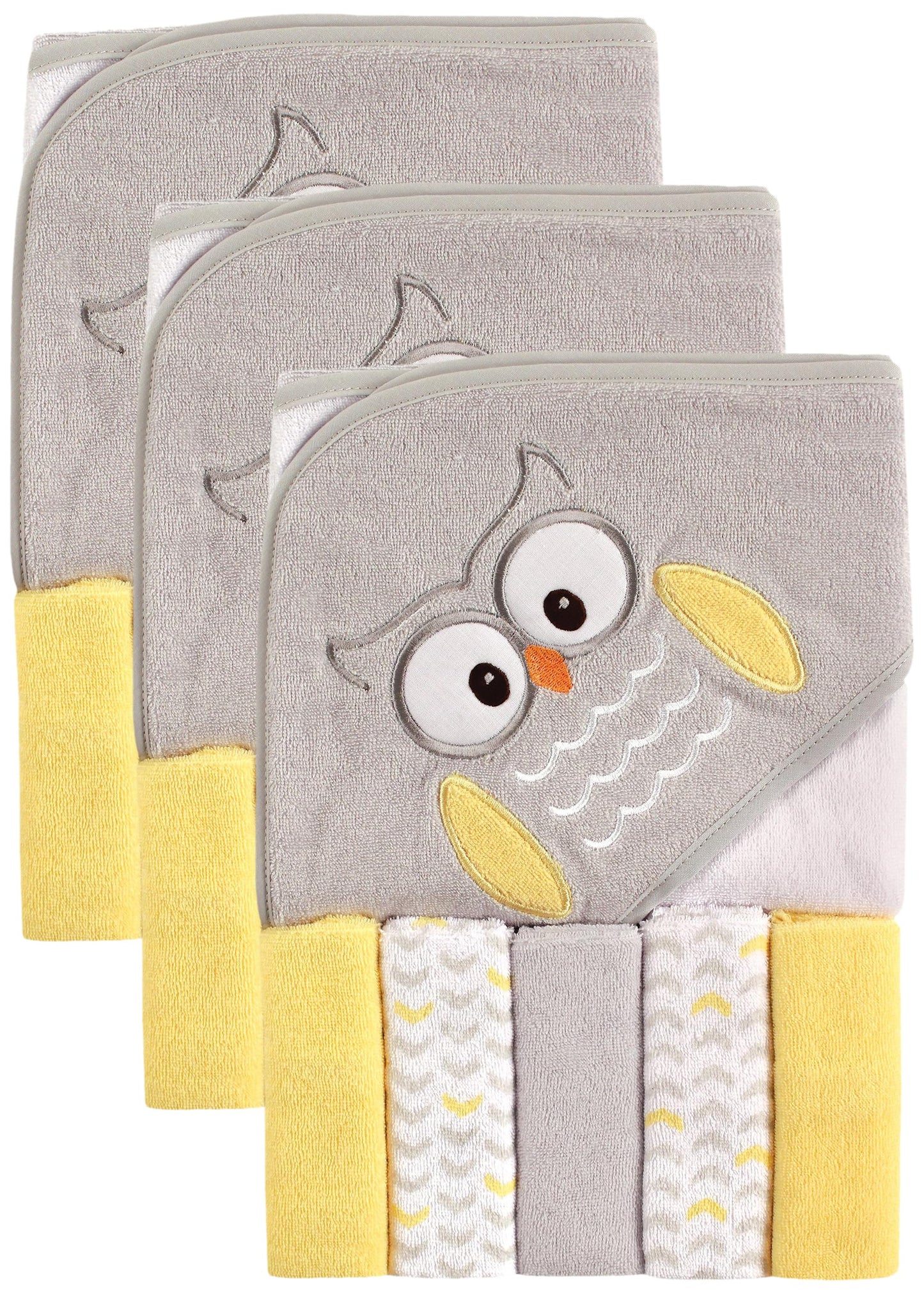 Luvable Friends Unisex Baby Hooded Towel with Five Washcloths, Cotton,Polyester,Ikat Elephant, One Size