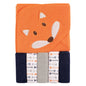 Luvable Friends Unisex Baby Hooded Towel with Five Washcloths, Cotton,Polyester,Ikat Elephant, One Size