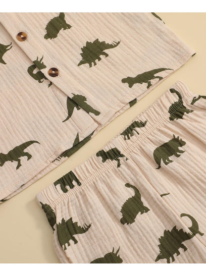 SUREPOCH Baby Boy Clothes Set Summer Toddler Short-Sleeve Shirt & Elastic Waist Shorts Set For Baby Boy Outfits