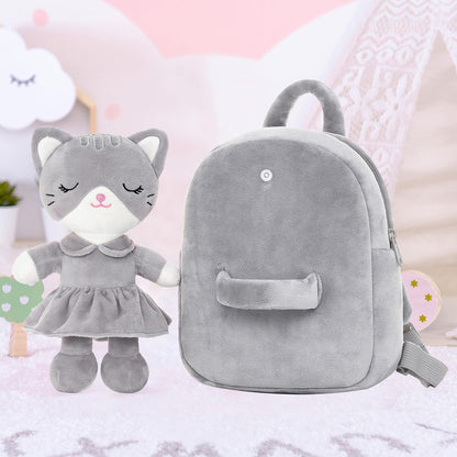 Lazada Girls Backpack with Doll Toddler Toys Baby Girls Gifts Rag Dolls 9.5“