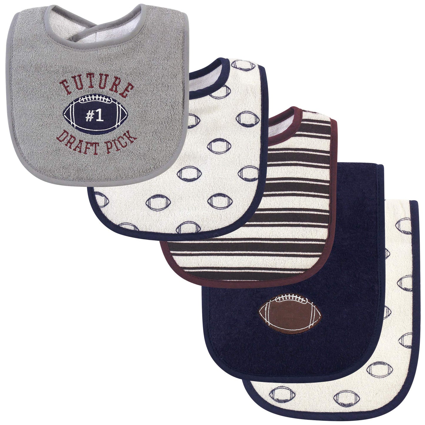 Hudson Baby Unisex Baby Cotton Terry Bib and Burp Cloth Set, Dinner Date, One Size