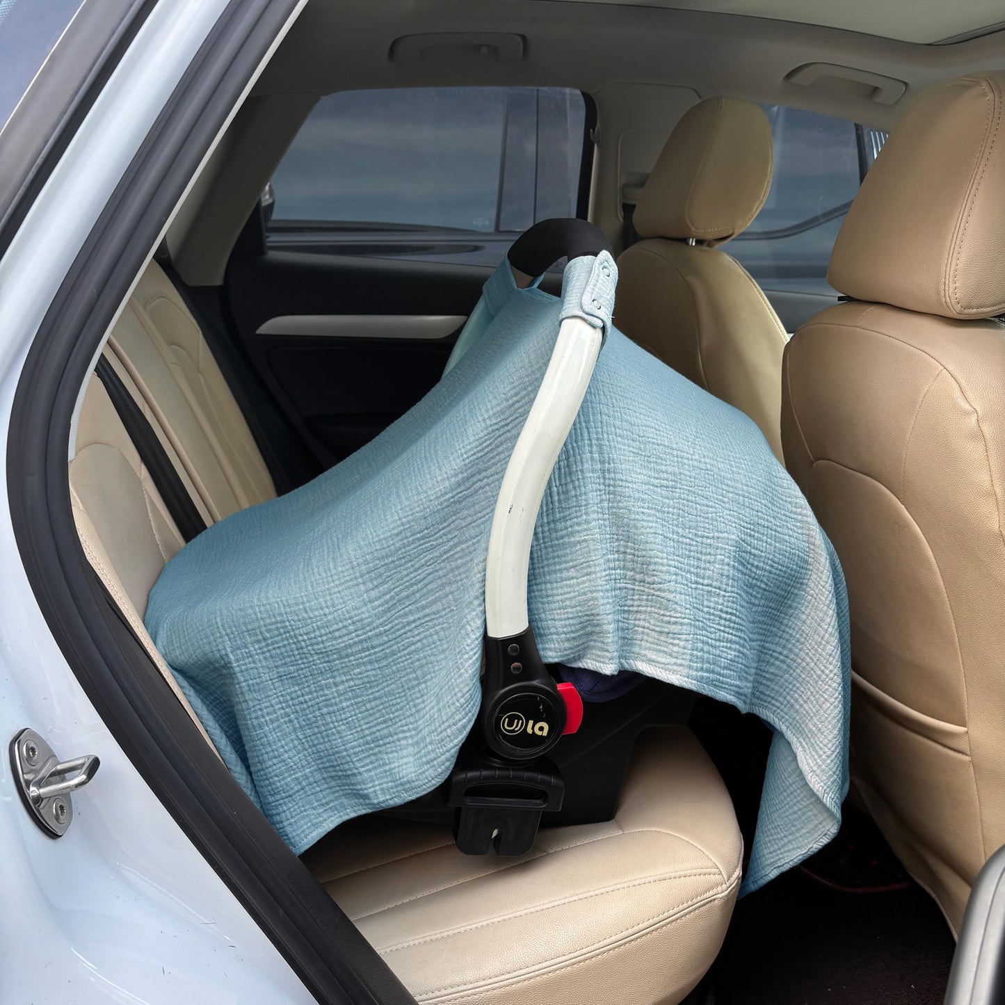 100% Muslin Cotton Car Seat Cover Baby, Carseat Canopy Cover, Universal Fit Stroller Covers for Boys and Girls (Summer Wheat)