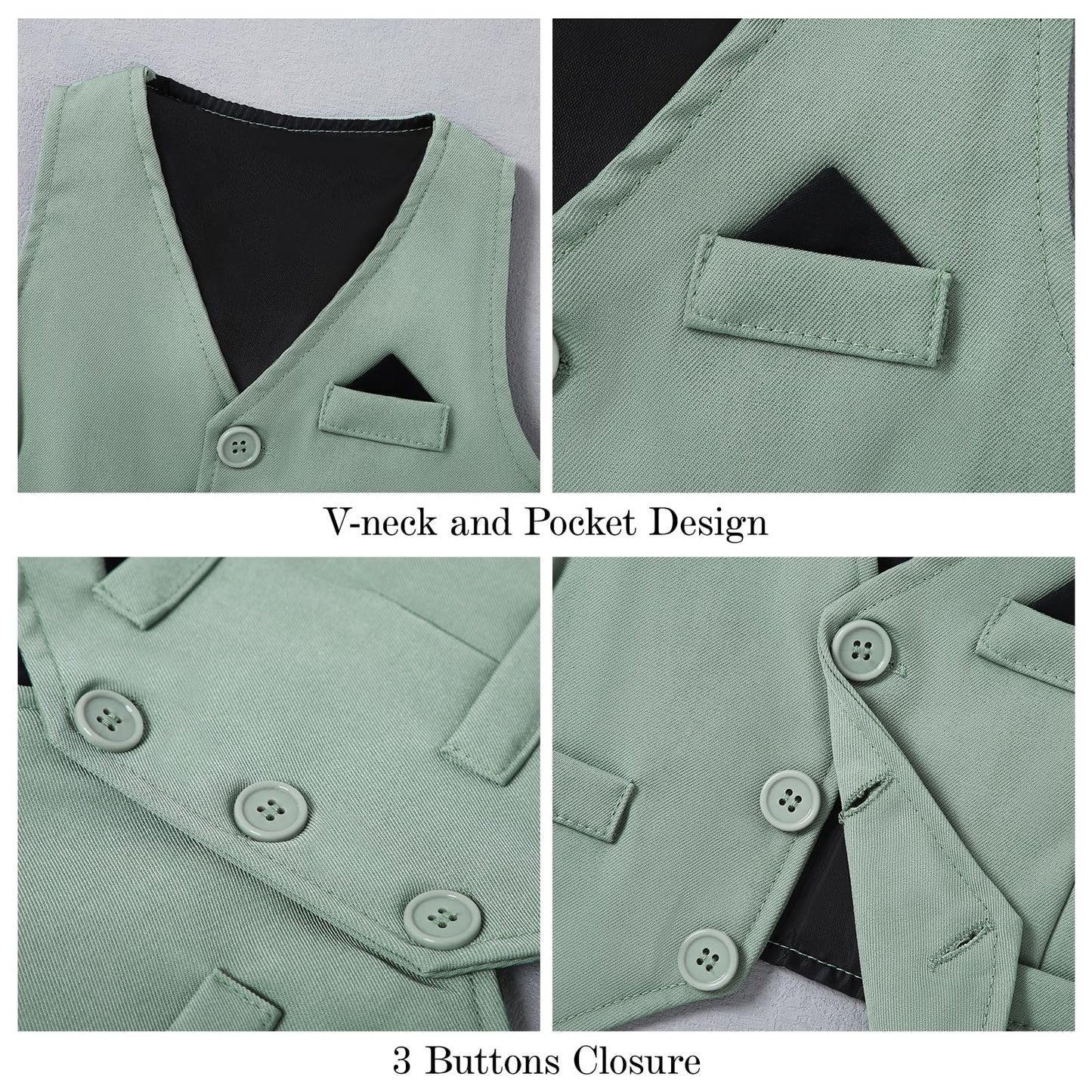 DISAUR Baby Boy Clothes Toddler Boy Outfits 4PCS Gentleman Dress Romper/Vest/Pants/Bow Tie Cotton Suit Sets