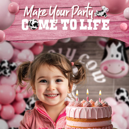 ALL-IN-1 Cow Balloon Arch Kit with BONUS Cows Balloons for Cow Party Decorations - Cowgirl Balloon Arch Kit for Cowgirl Baby Shower Decorations & Cows Birthday Party Decoration