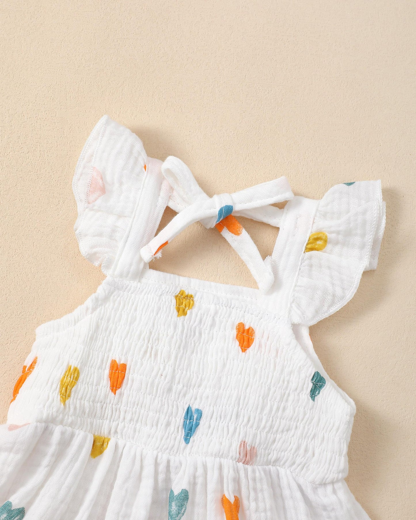Renotemy Infant Baby Girl Dresses Toddler Girl Clothes Summer Cotton Linen Boho Smocked Sundress Gift for Girls with Hat