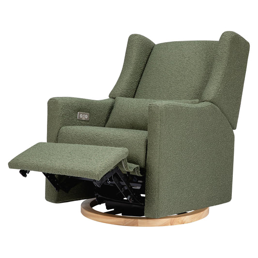 Babyletto Kiwi Electric Power Glider Recliner Nursery Chair w/ USB Ports - Water & Stain Resistant Glider Rocking Chair for Nursery - GREENGUARD Gold Certified Swivel Rocker Recliner Chair - Cream