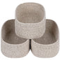 CubesLand Off White Small Storage Baskets for Shelves, Closet Organization Storage Bins Empty Gift Basket Baby Nursery Woven Baskets for Organizing, Rectangular Clothes Closet Shelves Baskets 3 Packs
