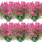 12 Bundles Artificial Flowers Outdoor UV Resistant Fake Plastic Plants Indoor Outside Hanging Plants Garden Porch Window Box Home Wedding Farmhouse Festive Shrub Decor (Pink)