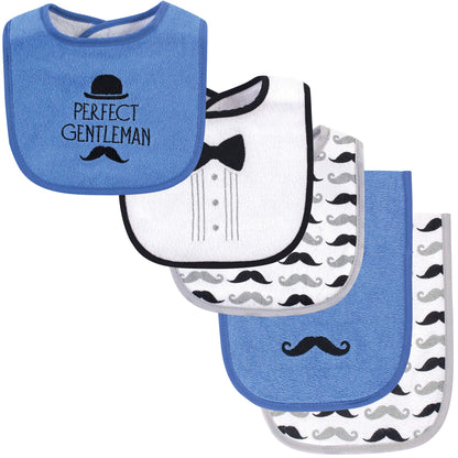Hudson Baby Unisex Baby Cotton Terry Bib and Burp Cloth Set, Dinner Date, One Size