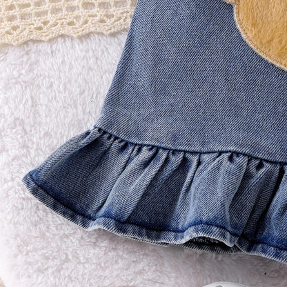 Baby Girl Clothes Suspender Skirt Newborn Ruffle Romper Cute Bear Jeans Dress Bow Headband Summer Outfits 0-18 Months