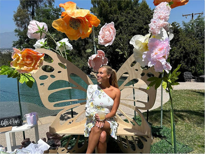 Wooden Butterfly Bench - Butterfly Chair for Bridal Shower, Baby Shower